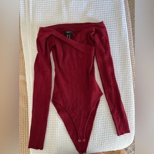 Off shoulder sweater bodysuit